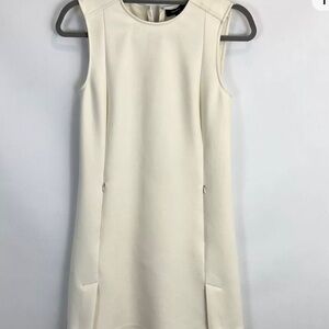 Theory Ivory Sleeveless Vent Dress Size 12